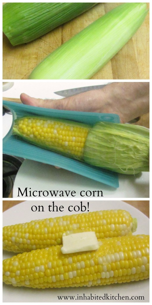 Microwave corn on the cob - Delicious fresh corn without the boiling water and the fuss! www.inhabitedkitchen.com