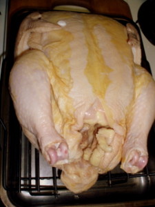 Raw Chicken in Roasting Pan - Inhabited Kitchen