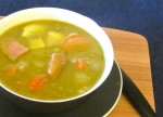 Split Pea Soup with Ham - a perfect use for the ham bone and the last of the meat! A warm, classic delicious soup.