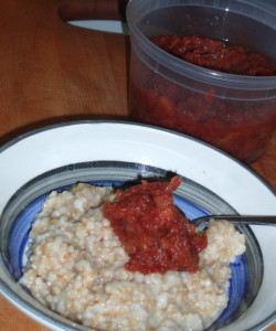 Apple Butter on Oatmeal