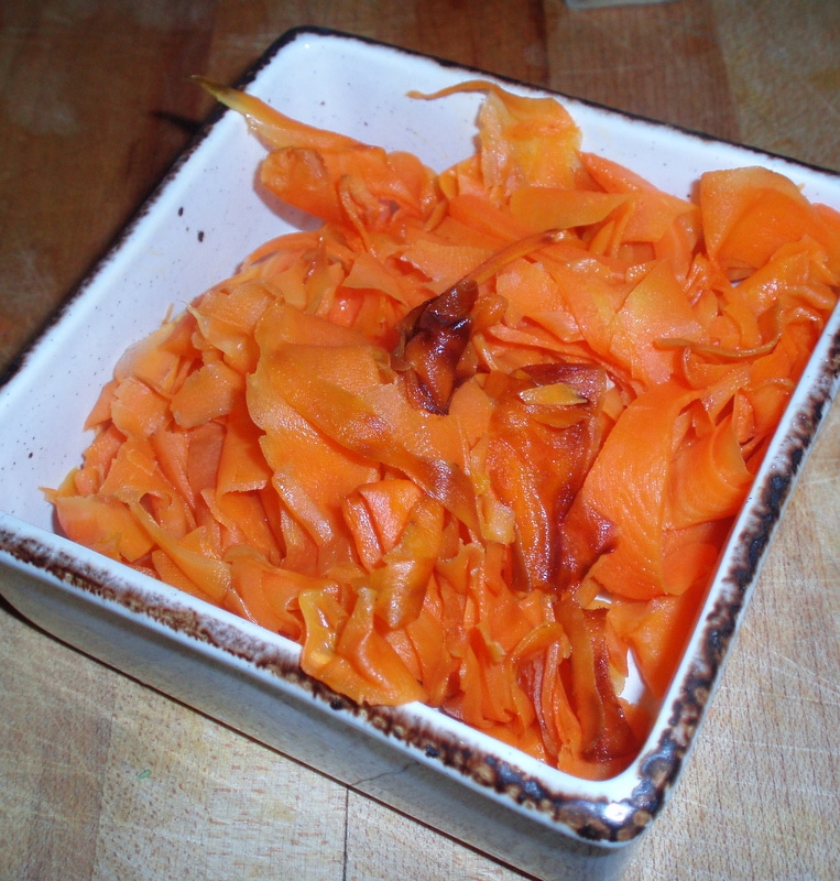 Waterless cooked carrots