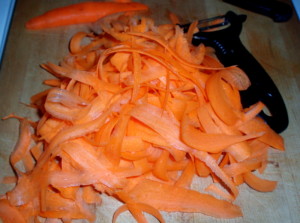 Pile of thin carrot curls - Inhabited Kitchen