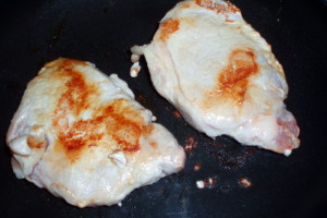 Browning pork chops