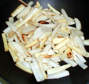 Browning and searing root vegetables