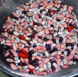 Assorted beans, soaked overnight
