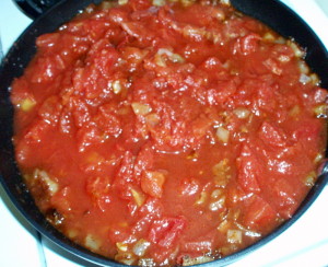 Tomatoes added to Pan