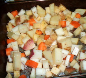 Pan of Raw Vegetables - Inhabited Kitchen