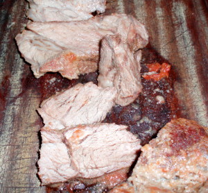 Slicing the meat