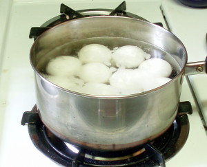Eggs coming to a boil - inhabitedkitchen.com