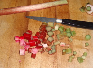 Cutting rhubarb - www.inhabitedkitchen.com