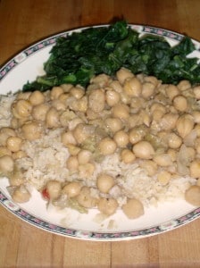 Dinner - rhubarb chick peas