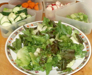 Assembling a salad - www.inhabitedkitchen.com