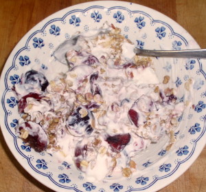 Granola with Cherries and Yogurt