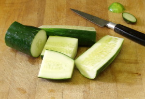 Cut up cukes - www.inhabitedkitchen.com