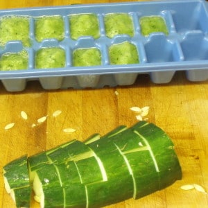 Freezing cucumber puree - www.inhabitedkitchen.com