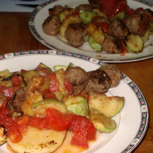 Use precooked meatballs with vegetables afor a meal! - www.inhabitedkitchen.com