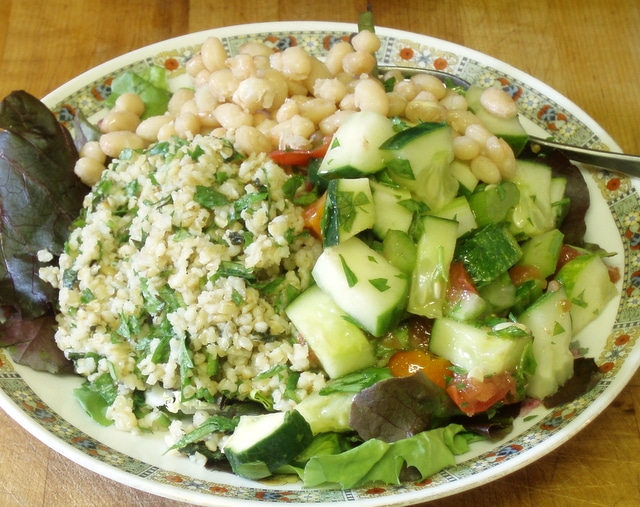 Salad Plate - Tabbouli and Health Salad - www.inhabitedkitchen.com