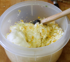 Adding mayonnaise - www.inhabitedkitchen.com