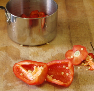 Seeding hot peppers - www.inhabitedkitchen.com