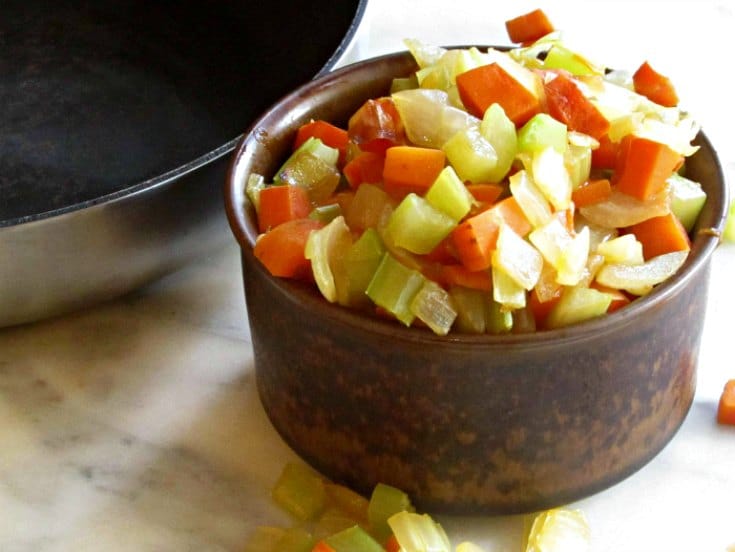 Make a batch of mirepoix, the classic French blend of aromatics, and keep it on hand in the freezer to easily and quickly flavor meals.