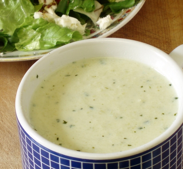 Vegan Creme of Broccoli Soup for lunch - www.inhabitedkitchen.com