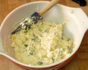 Batter for corn fritters - www.inhabitedkitchen.com