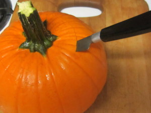 Cuttint lid off pumpkin - www.inhabitedkitchen.com