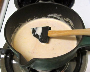 Heating milk with chipotle adobo puree - www.inhabitedkitchen.com