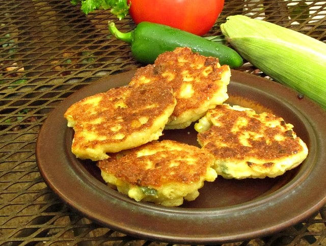 Plate of Double Corn Fritters.