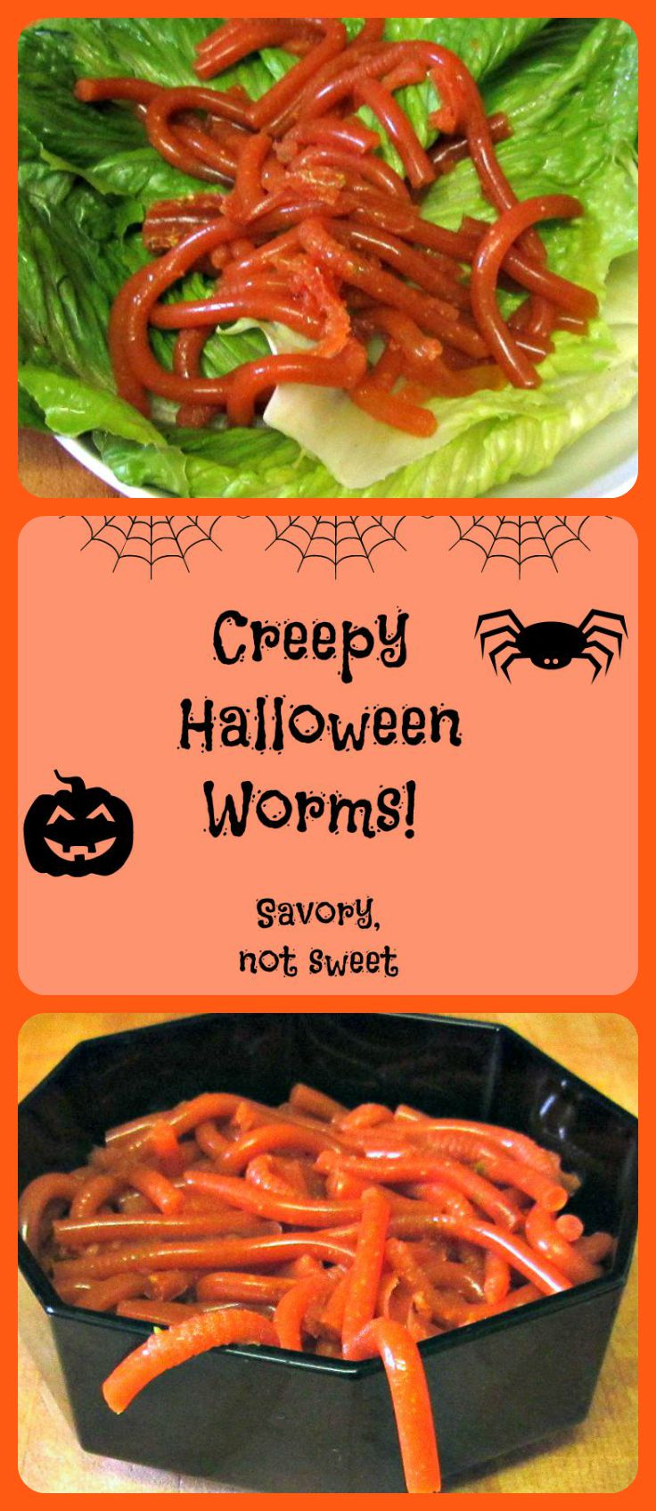 Slithery Savory worms for a creepy Halloween treat (that isn't sweet!) 