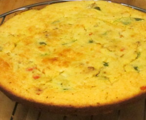 Cornbread baked with sausage, onions, and peppers, for stuffing - www.inhabitedkitchen.com