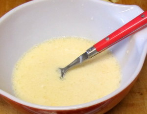 Mixing all liquid ingredients for muffins - www.inhabitedkitchen.com