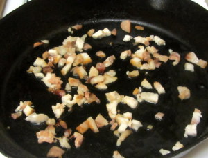 Melting chopped bacon - www.inhabitedkitchen.com