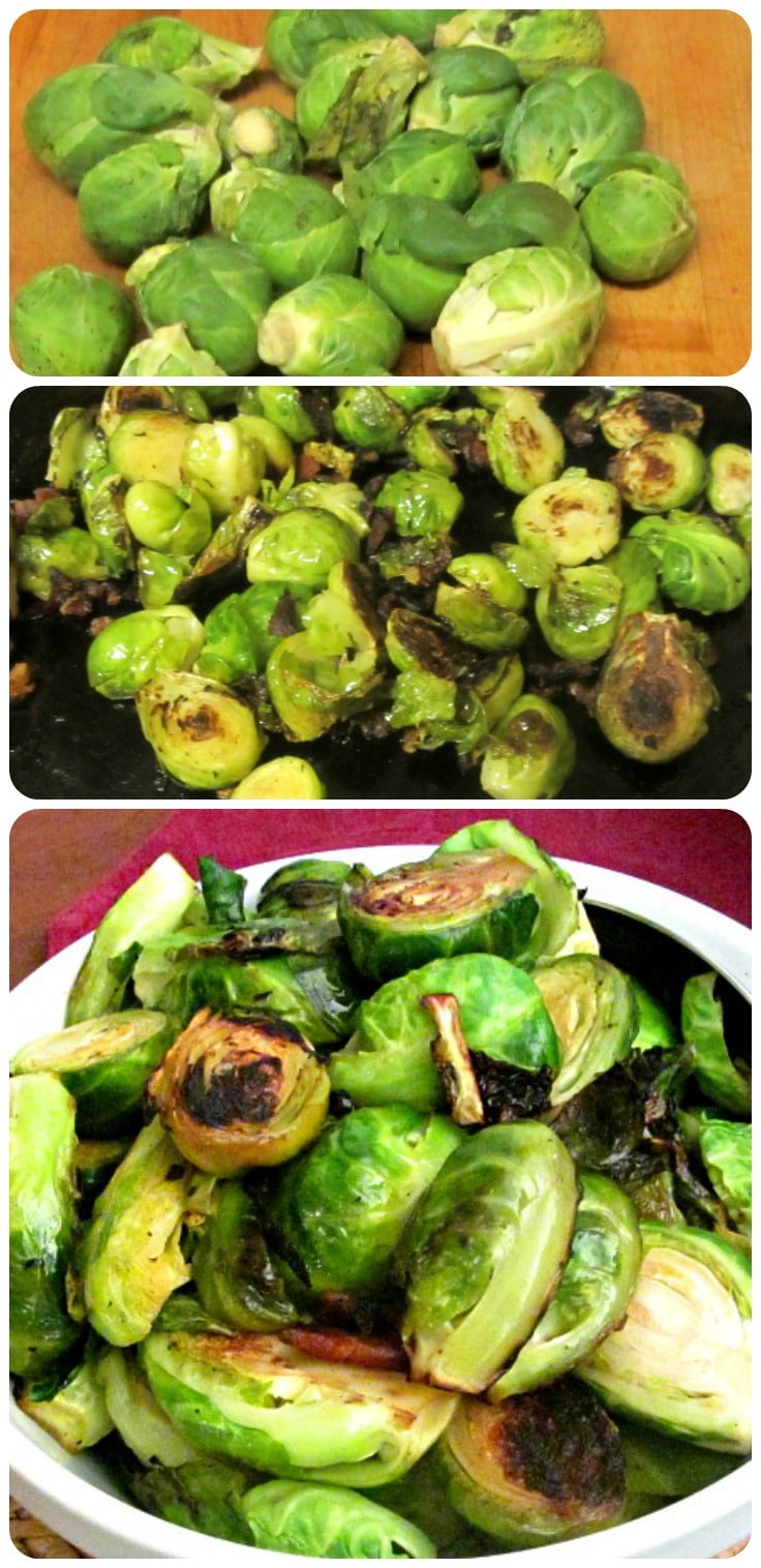 A slightly dressier vegetable dish, pan roasted Brussels sprouts with bacon are wonderful for either a simple meal that needs punch, or a holiday table.
