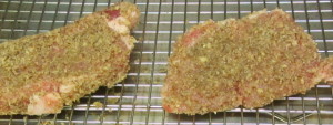 Pecan coated chops, ready to bake - www.inhabitedkitchen.com