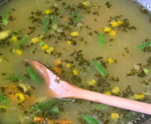 Adding vegetables to soup - www.inhabitedkitchen.com