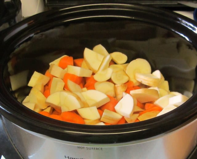 Root vegetabls in slow cooker - www.inhabitedkitchen.com