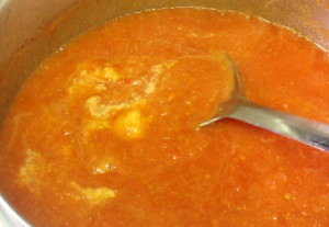 Using a roux cube to thicken soup - www.inhabitedkitchen.com