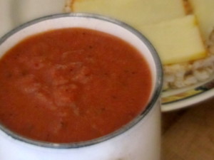 Almost Instant Tomato Soup - with a cheese sandwich as a lunch classic - www.inhabitedkitchen.com