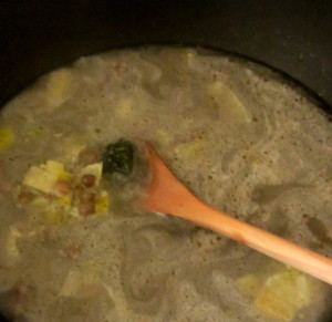 Lentil soup, simmering - www.inhabitedkitchen.com