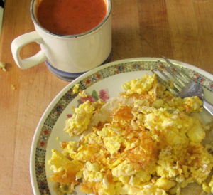 Tomato soup and cheesy eggs - www.inhabitedkitchen.com