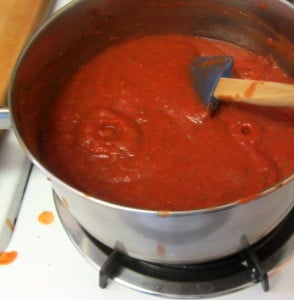 Seasoned and Thickened crushed tomatoes - almost soup! www.inhabitedkitchen.com