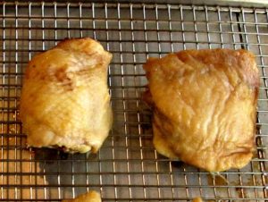 Baked Chicken thighs on a