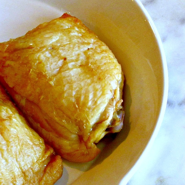 Baked chicken in a serving dish