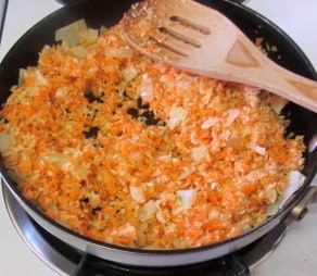 Add chopped vegetable to sauteed onion - www.inhabitedkitchen.com