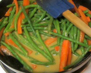 Stir miso into cooked vegetables - www.inhabitedkitchen.com