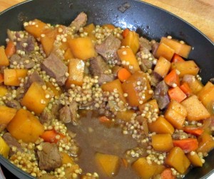 Beef stew with sorghum