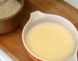 Add liquid ingredients to dry - www.inhabitedkitchen.com