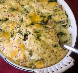 Serving ham and cheese bake - www.inhabitedkitchen.com