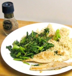 Fresh spinach and a filet of fish, ready in about 10 minutes - www.inhabitedkitchen.com
